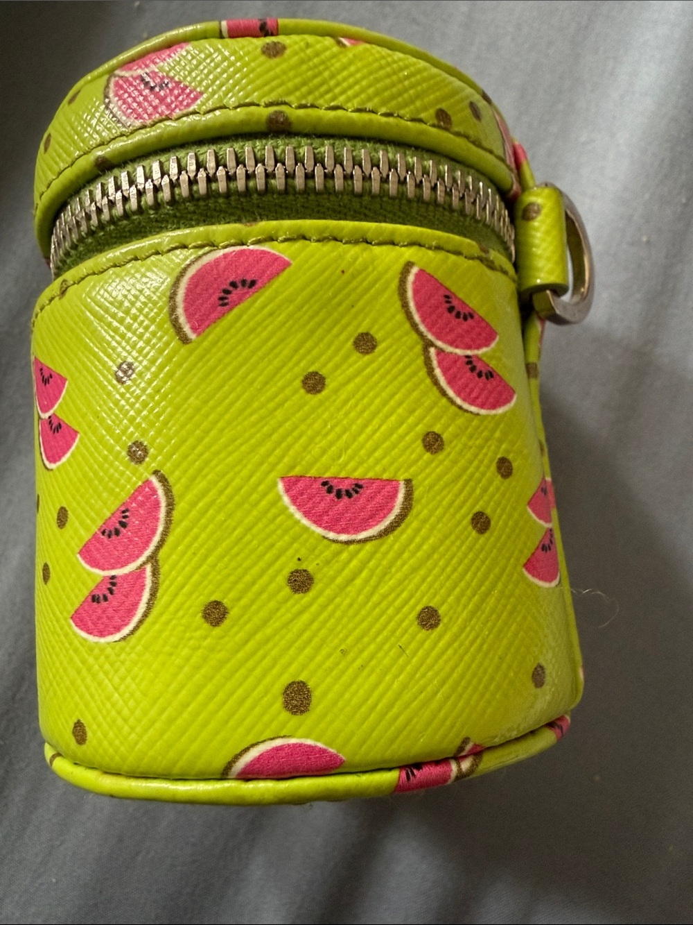Prada Lime Green and Pink Watermelon Print Leather Pouch - Picture 12 of 14